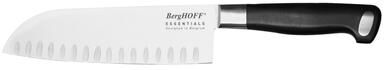"BergHOFF Gourmet 7"" Stainless Steel Scalloped Santoku Knife - Black"