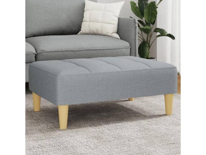 Repose-pied gris clair 77x55x31 cm tissu tabouret tabouret de canapé siège de salon pouf repose-pied en tissu 4007362