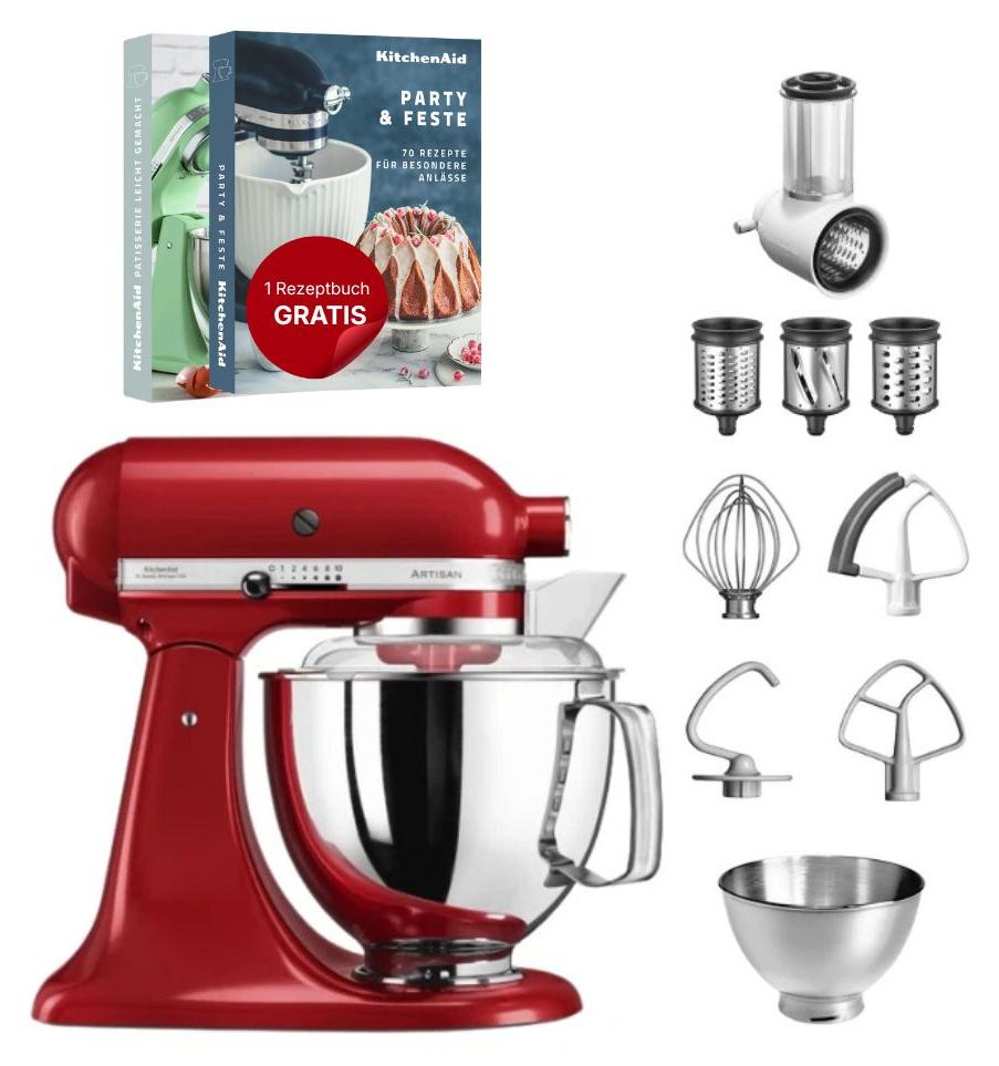 KitchenAid 4,8 L 5KSM175 Artisan Küchenmaschine Set 1 Gemüseschneider Empire Rot