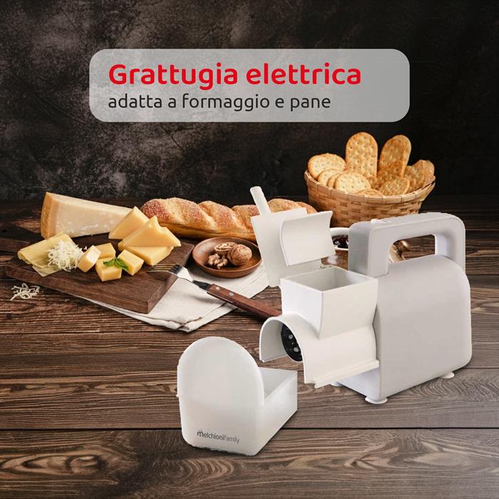 MELCHIONI FAMILY Grattugia Elettrica 300w Reggiana-bianco / Acciaio