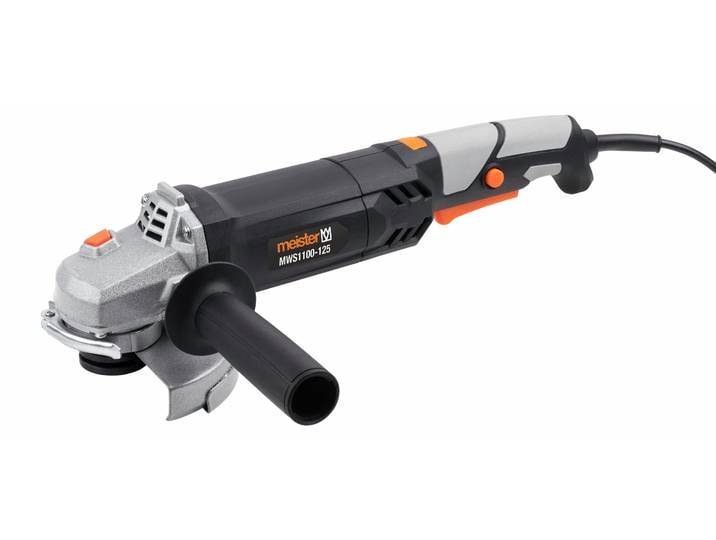 Meuleuse d'angle Meister\, 1100 W\, 125 mm\, 12000 tr/min\, double sens\, avec accessoires