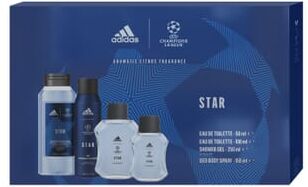 Adidas UEFA Star EDT 100 ml + Gel de Banho 250 ml + Mini EDT 50 ml Lote