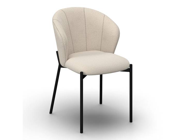 Stuhl Zoey Beige Chenille Gepolstert