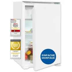 Exquisit Einbaukühlschrank mit Gefrierfach, 118 Liter Nutzinhalt, Einbaukühlschrank 88cm, Einbaugerät, 4-Sterne-Gefrierfach, EKS5131-4-E-040E weiss