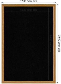 Amanti Art Black Cork Board, Cordelia Thin Wood Framed Bulletin Board Pinboard