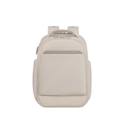 Tagesrucksack SAMSONITE "PARALUX", Gr. B/H/T: 33cm x 43cm x 17,5cm, beige (creme), Polyester, Rucksäcke, Unisex Reiserucksack, Travelbag mit edlem Logoschriftzug