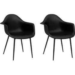 vidaXL Esszimmerstühle 2 Stk. Schwarz PP