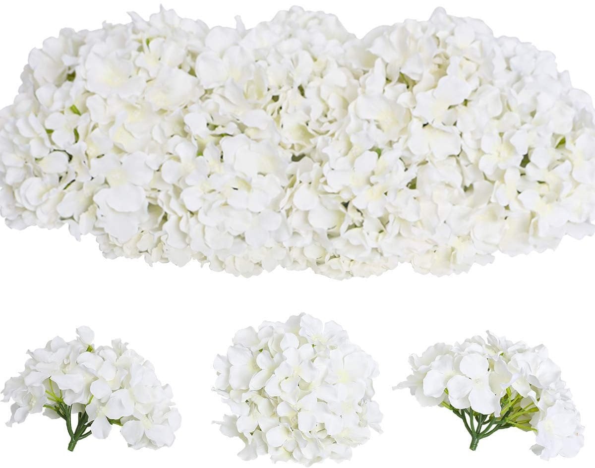 OmGoods Dailygoody Kunstmatige Hortensia Bloemhoofden - Wit - Herbruikbaar