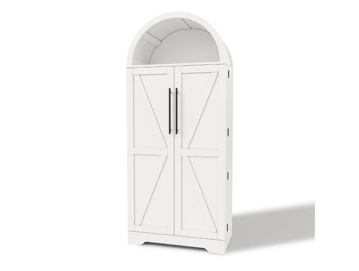 Armoire en panneau de particules avec rangement blanc 70x40x165 cm