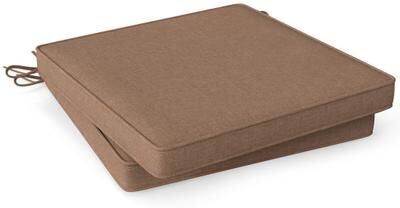 Costway Outdoor Chair Cushion Set of 2 Waterproof Fade-Resistant Olefin Seat Cushions-Brown