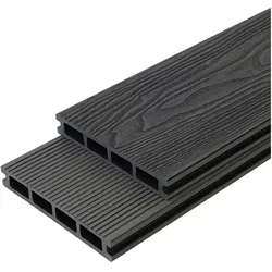 Endorphin, Gartenbodenbelag,  2m2 Premium WPC Terrassendielen in Holzoptik – Farbe: anthrazit (6x, 220 x 14.50 cm)