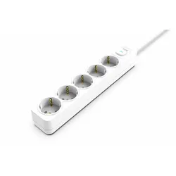 Inca Steckdosenleiste IPW-44SY 5fach, LED Anzeige Kinderschutzfunktion Weiß 1,5m