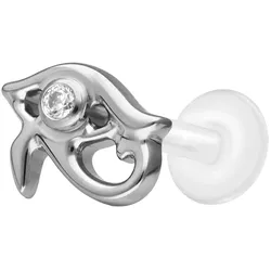PTFE Labret mit Innengewinde + Titan-Aufsatz AUGE DES HORUS