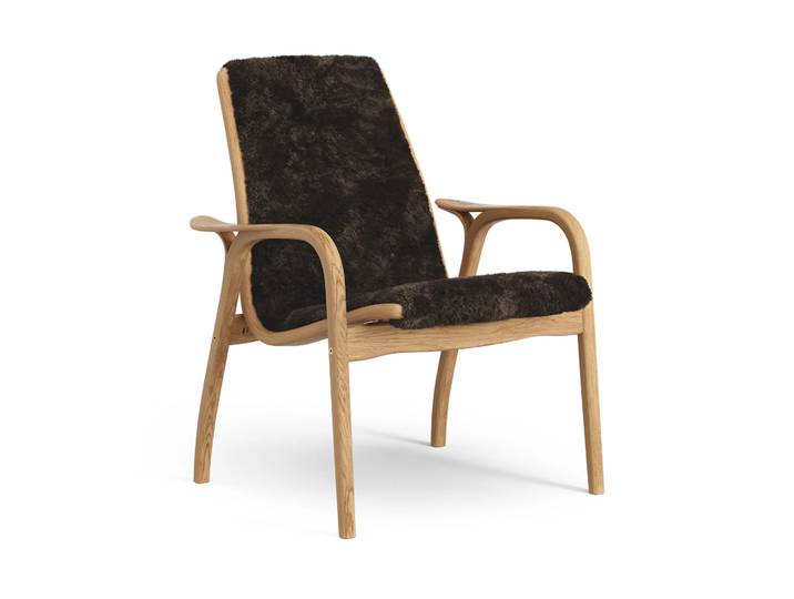 Swedese Laminett Sessel Eiche geölt / Schaffell Espresso (braun)