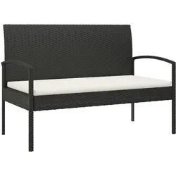 Helloshop26 - Gartenbank Terrassenmöbel mit schwarzem Kissen 105 cm Kunstharz 02_0011519
