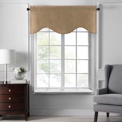 Threadmade "Gracewood Hollow Foster Faux Silk Scalloped Window Valance - 50""x21"""