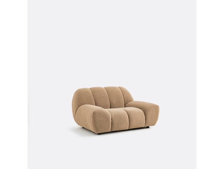 LA REDOUTE Fauteuil XL, bouclette épaisse, Nuria 1 Place Marron Moka