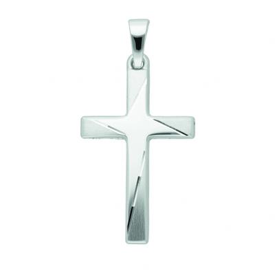 Kettenanhänger ADELIA´S "Damen & Herren 585 Weißgold Kreuz Anhänger", silber, Schmuckanhänger, Damen, Gold Weißgold 585, Gold, Weißgold 585, Kettenanhänger, Goldschmuck für Damen & Herren