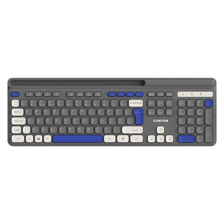 Canyon Computertastatur Tastatur HKB-W03 DE AAA Wireless Grau (DE, Kabellos) (CNS-HKBW03DG)