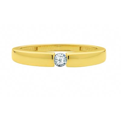 Solitärring ADELIA´S "Solitärring 333 Gold ( 8K ) mit Zirkonia" Gr. 58, gold, Fingerringe, Damen, 58, Gold, Goldring Diamant
