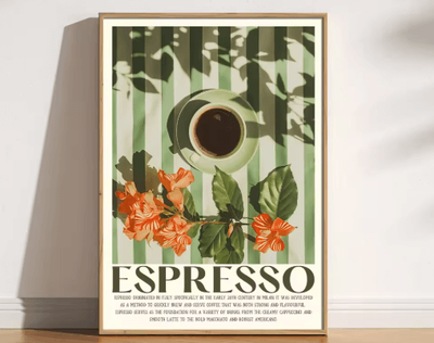 Inspire Picks Retro Coffee Wall Art Poster Minimalist Kitchen & Cafe Decor Print 1 50x70cm No Frame