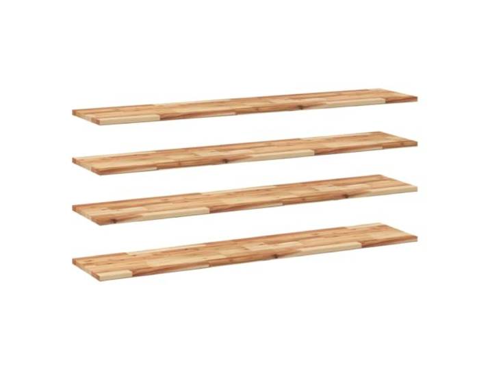LKJephalotrop Schweberegal 4er Set 140x30 cm Akazie Holz Wandboard Elegante Massivholz Wandboards aus ölbeschichtetem Akazienholz für stilvollen Stauraum in Wohnzimmer, Küche und Bad.