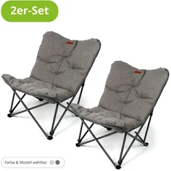 2er Set Campingstuhl oder Campinghocker, Stofffarbe Campingstuhl: Beige, Campingstuhl: Titan