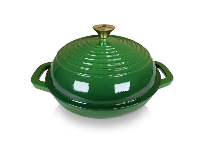 Mondex Brotbackform Verdeluxe 35,5/28/5,5cm Gusseisen Grün, Metall, 30x7x37 cm, Kochgeschirr, Töpfe, Fleischtöpfe
