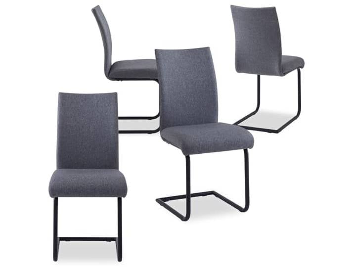 IDIMEX Esszimmerstuhl ALADINO modernes Design, Schwingstuhl Freischwinger Küchenstuhl, Set mit 4 Stühlen Stoffbezug in grau