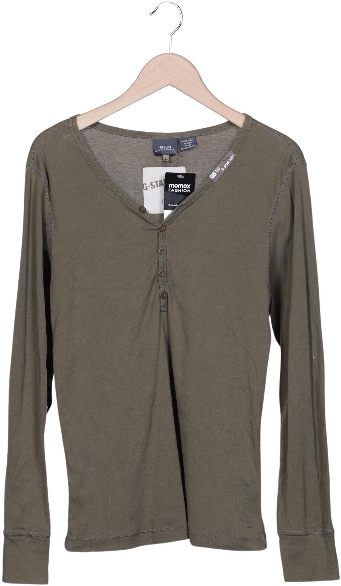 G Star RAW Herren Langarmshirt, Grün, Gr. L, Baumwolle - Second Hand