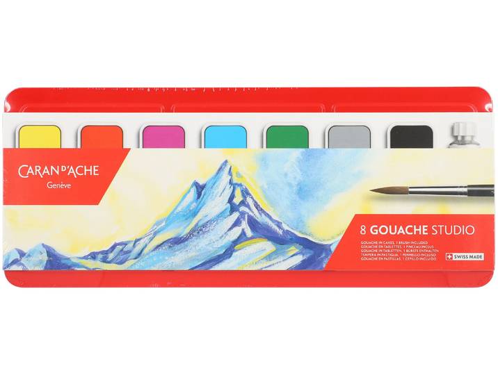Caran d'Ache Gouache Tabletten Assort. 8 Farben