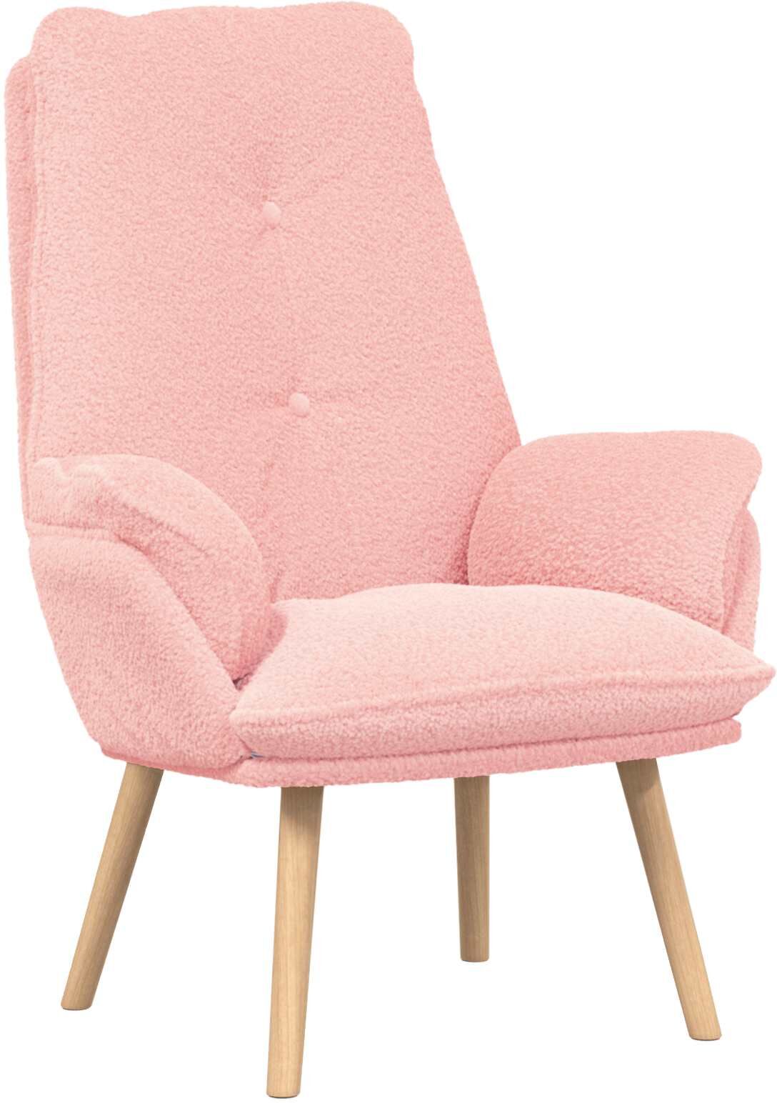 vidaXL fauteuil Rose 69 x 74 x 93 cm Tissu Sherpa