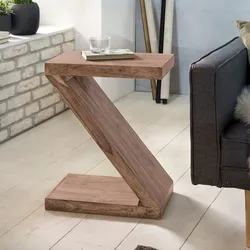 Beistelltisch Massivholz Z Cube Landhausstil Design MUMBAI, Akazie 30x44x59 cm