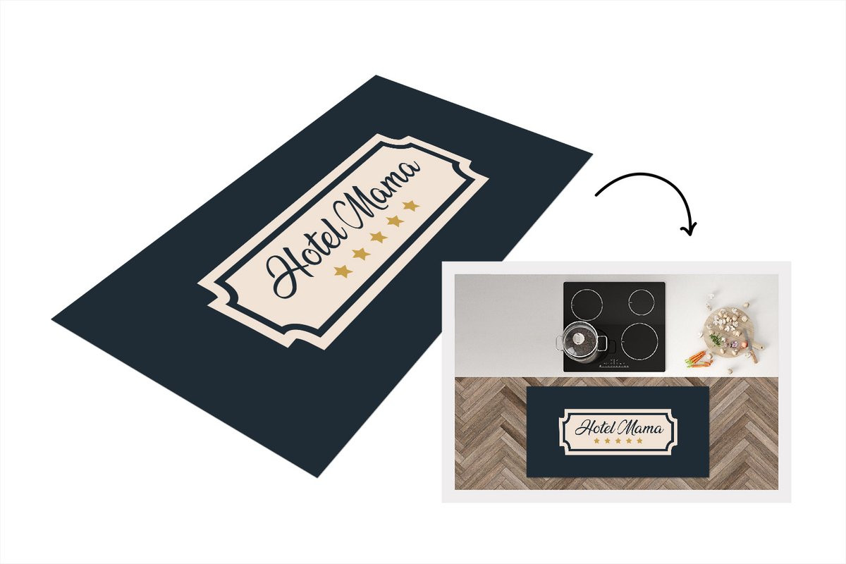 KitchenYeah Keukenloper Vinyl met Hotel Mama Quotes