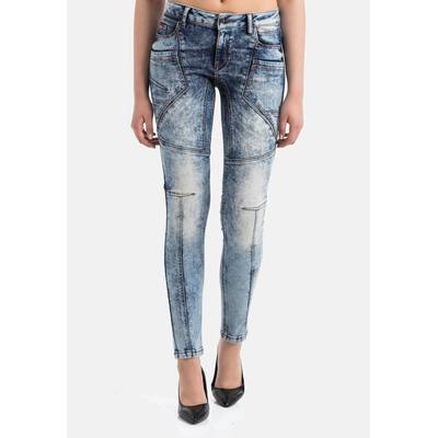 Slim-fit-Jeans CIPO & BAXX "WD539", Damen, Gr. W30/L34, Länge 34, blau, slim fit, Jeans Slim-fit-Jeans, im Slim-Fit-Style