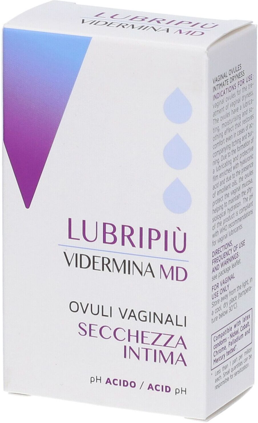 IST.GANASSINI SpA Lubripiù, Vidermina  MD, 10 Ovuli Vaginali