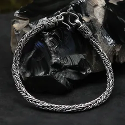 Drachensilber Massiver Armschmuck Armband gedreht 925 Sterlingsilber 22cm - Silber