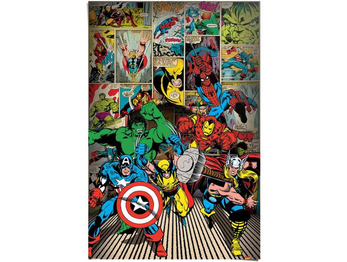 Poster REINDERS Marvel Helden , bunt (farbe bild(er): mehrfarbig), B:61cm H:91,5cm, Papier, Bilder, Poster