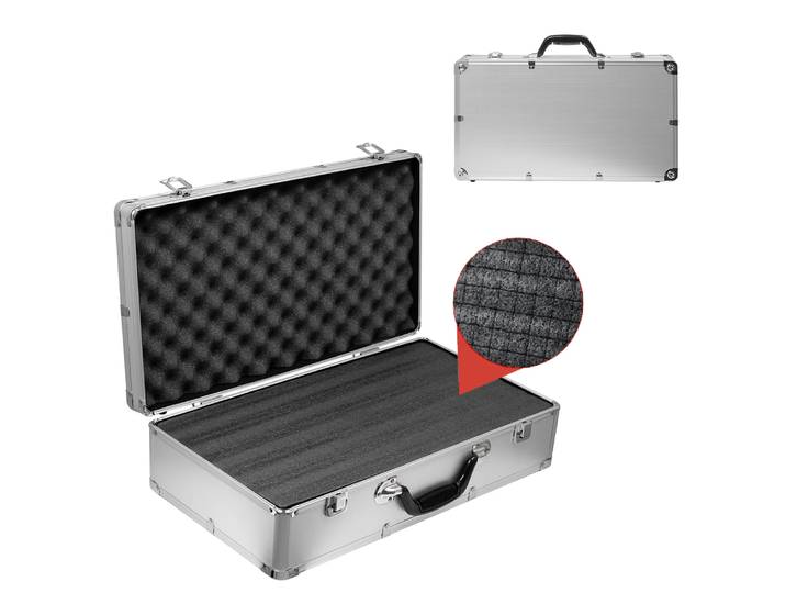 Boîte à outils de rangement d'instruments de sécurité en alliage d'aluminium, boîte à outils d'équipement, mallette de transport extérieure avec coton absorbant les chocs à l'intérieur