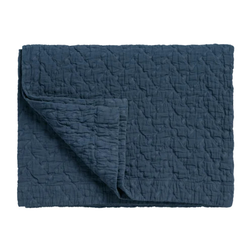 Vandyck Pure 10 G.Dyed Bedsprei Blue Ink 180x260 cm