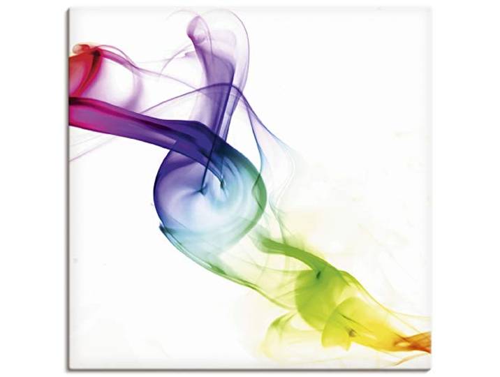 ARTLAND Wanddeko Leinwand Bilder Wandbild 40x40 cm Design Abstrakte Kunst Farben Muster Rauch Bunt T5QF