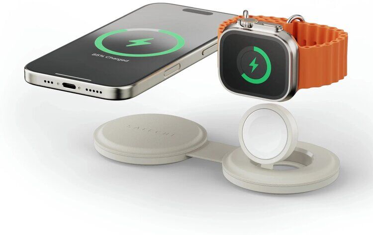 CARREGADOR SATECHI QI2 GO 2IN1 BRANCO