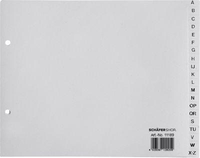 Schäfer Shop Select Ordnerregister, für DIN A4 quer, Halbformat,alphabetisch, 20 Fächer, Polypropylen, grau