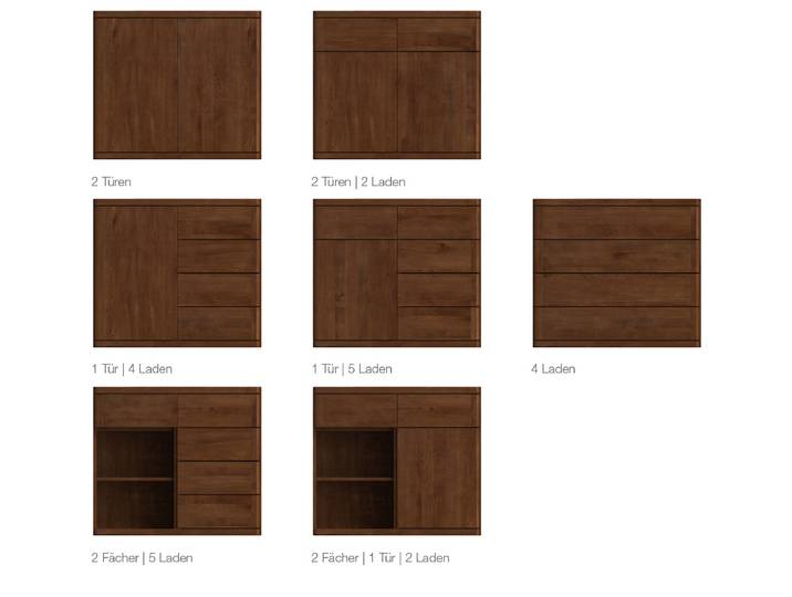Kommode „Diana“ Kernbuche Dunkel 100 cm Massivholz Buche Dunkel