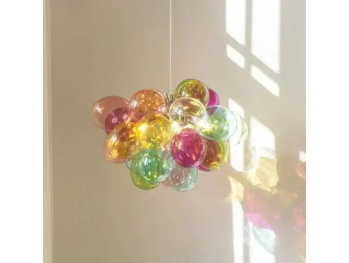 ‌ Boule de verre colorée bulle lustre enfants Suspension lumière nordique éclairage LED pour enfants chambre salon décor à la maison