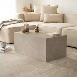 HOME DELUXE Couchtisch Marmor AMIRI L - 95 x 50 cm Beige