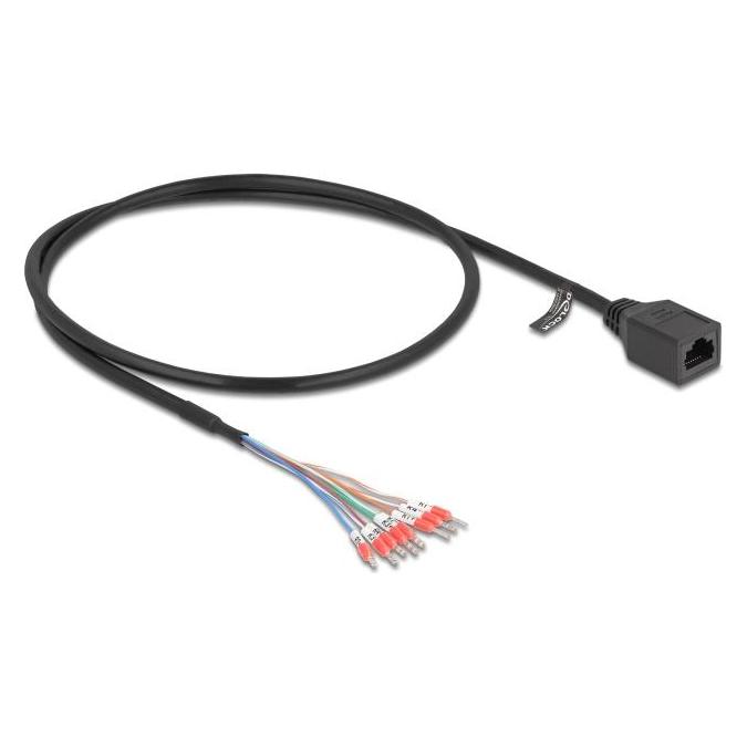 Delock Kabel RJ45 Buchse zu Aderendhülsen Cat.5e 50 cm schwarz (UTP, CAT5e, 0.50 m) (88005)
