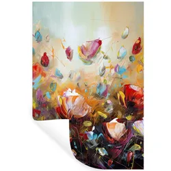 WANDTATTOO Blumen - Kunst - Natur - Ölgemälde Wandaufkleber 80x120 cm