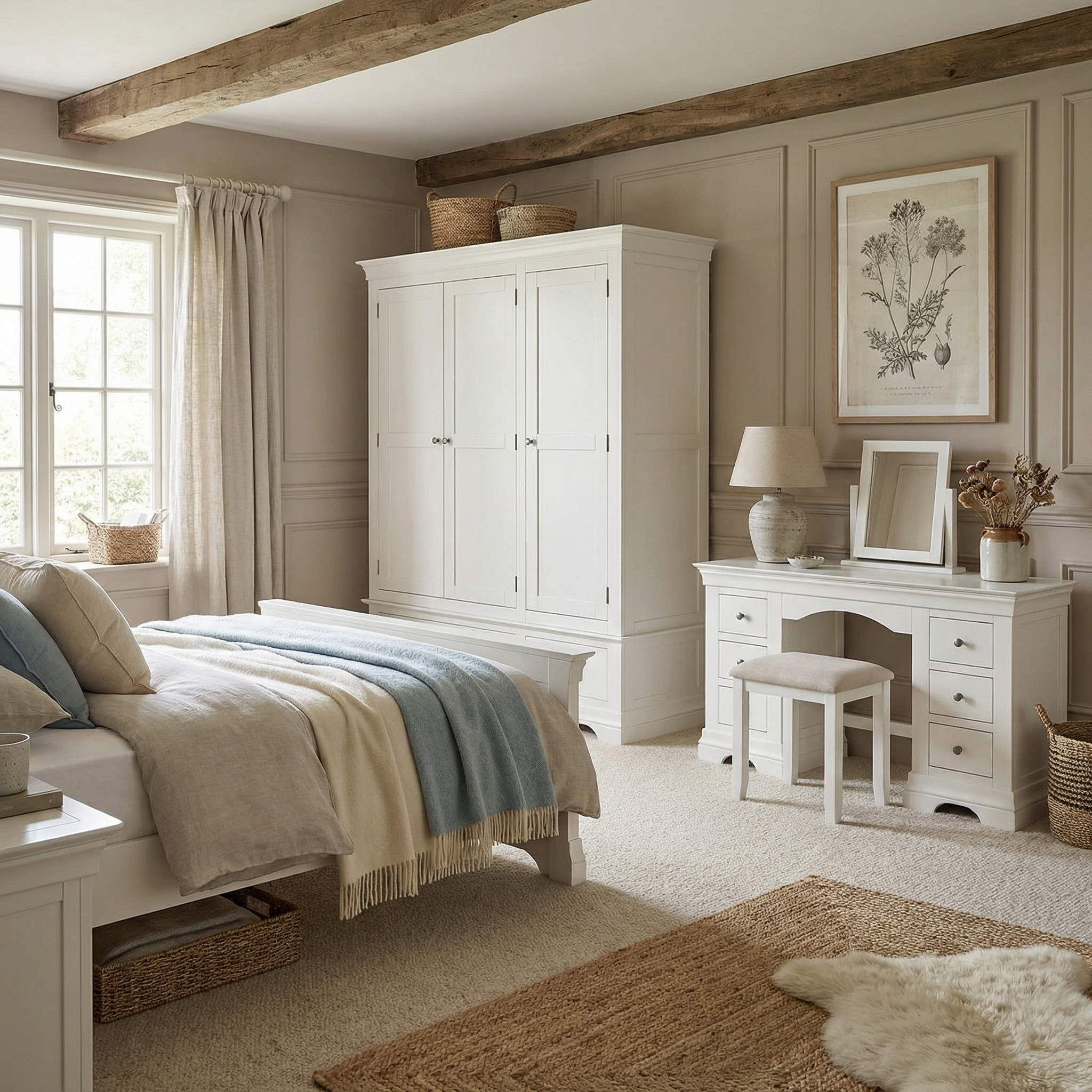 Chalbury Triple Wardrobe in Warm White