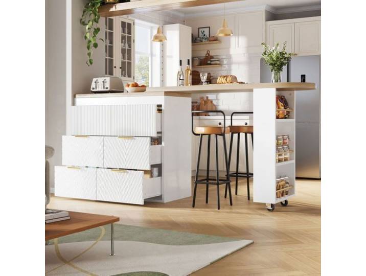 Meuble Bar de Cuisine compact et fonctionnel extensible pivotant rangements spacieux idéal pour petits espaces et bl MEUBLE BAR